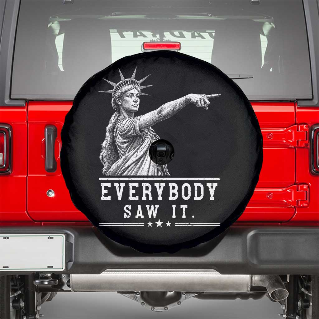 Liberty Has Spoken Everybody Saw It Spare Tire Cover Funny Pointing Statue Basketball Parody TS12 Black Print Your Wear