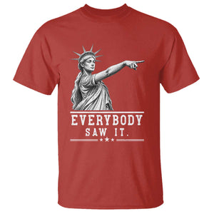 Liberty Has Spoken Everybody Saw It T Shirt Funny Pointing Statue Basketball Parody TS12 Red Print Your Wear