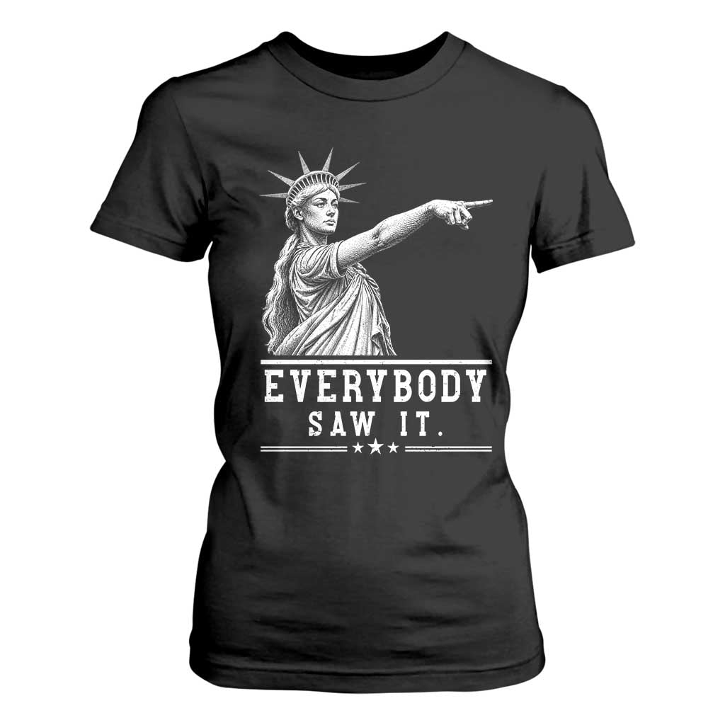 Liberty Has Spoken Everybody Saw It T Shirt For Women Funny Pointing Statue Basketball Parody TS12 Black Print Your Wear