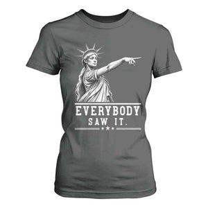Liberty Has Spoken Everybody Saw It T Shirt For Women Funny Pointing Statue Basketball Parody TS12 Dark Heather Print Your Wear