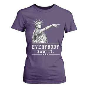 Liberty Has Spoken Everybody Saw It T Shirt For Women Funny Pointing Statue Basketball Parody TS12 Purple Print Your Wear