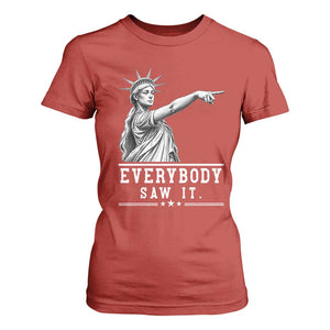 Liberty Has Spoken Everybody Saw It T Shirt For Women Funny Pointing Statue Basketball Parody TS12 Red Print Your Wear