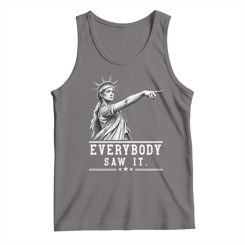 Liberty Has Spoken Everybody Saw It Tank Top Funny Pointing Statue Basketball Parody TS12 Deep Heather Print Your Wear