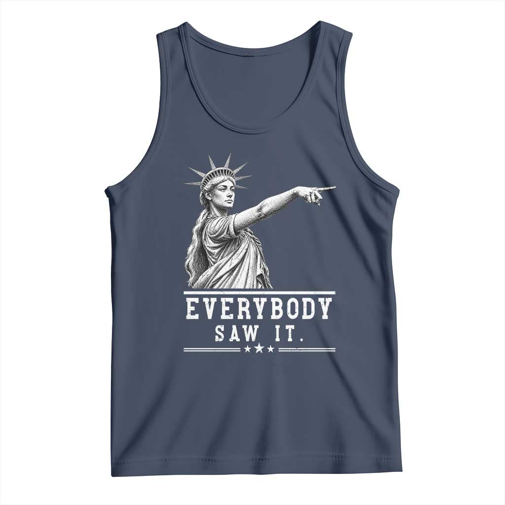 Liberty Has Spoken Everybody Saw It Tank Top Funny Pointing Statue Basketball Parody TS12 Navy Print Your Wear