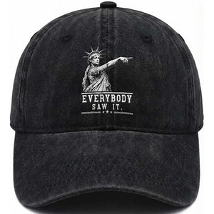 Liberty Has Spoken Everybody Saw It Washed Cotton Baseball Cap Funny Pointing Statue Basketball Parody TS12 Print Your Wear