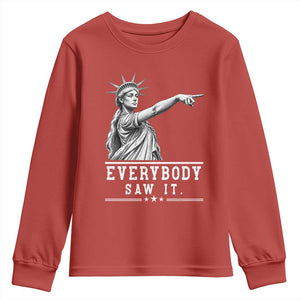 Liberty Has Spoken Everybody Saw It Youth Sweatshirt Funny Pointing Statue Basketball Parody TS12 Red Print Your Wear