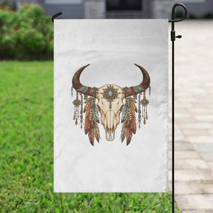 Vintage Southwestern Cow Skull Garden Flag Boho Feather Western Graphic