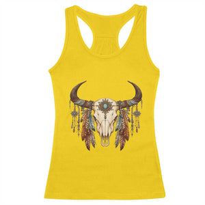 Vintage Southwestern Cow Skull Racerback Tank Top Boho Feather Western Graphic TS12 Daisy Print Your Wear