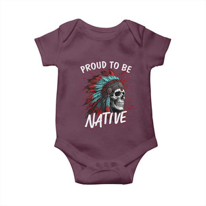 Proud To Be Native Baby Onesie Native American Skull Headdress Graphic
