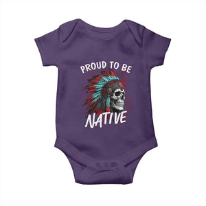 Proud To Be Native Baby Onesie Native American Skull Headdress Graphic