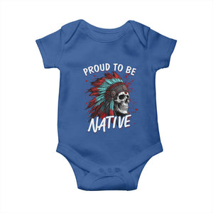 Proud To Be Native Baby Onesie Native American Skull Headdress Graphic