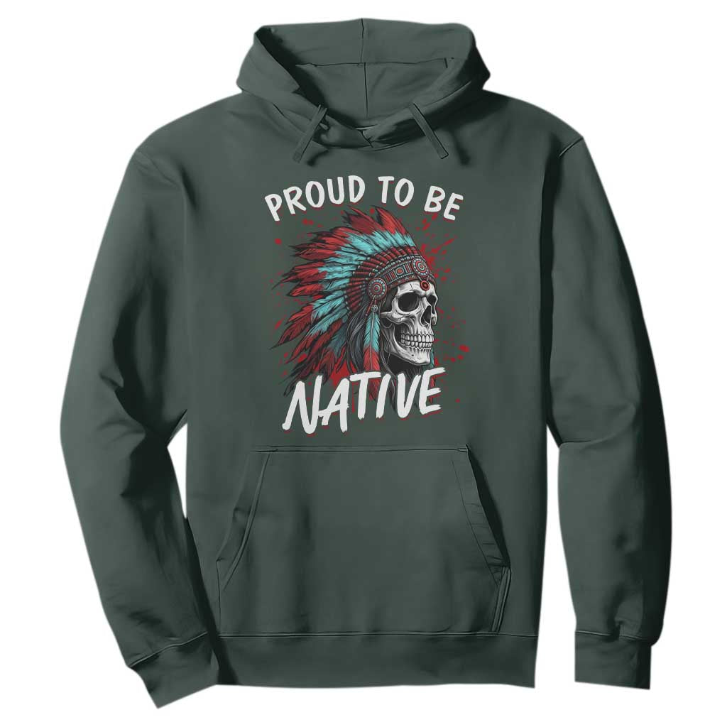 Proud To Be Native Hoodie Native American Skull Headdress Graphic
