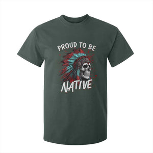 Proud To Be Native T Shirt For Kid Native American Skull Headdress Graphic