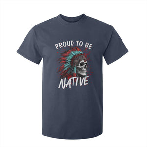 Proud To Be Native T Shirt For Kid Native American Skull Headdress Graphic