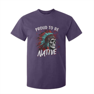 Proud To Be Native T Shirt For Kid Native American Skull Headdress Graphic