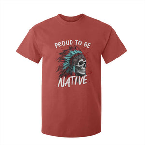 Proud To Be Native T Shirt For Kid Native American Skull Headdress Graphic