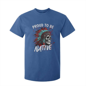 Proud To Be Native T Shirt For Kid Native American Skull Headdress Graphic