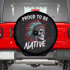 Proud To Be Native Spare Tire Cover Native American Skull Headdress Graphic