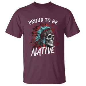 Proud To Be Native T Shirt Native American Skull Headdress Graphic