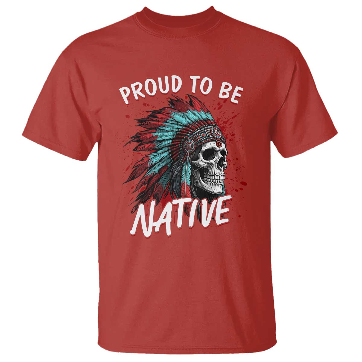 Proud To Be Native T Shirt Native American Skull Headdress Graphic