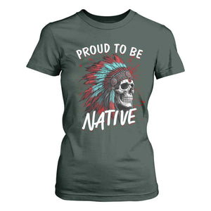 Proud To Be Native T Shirt For Women Native American Skull Headdress Graphic