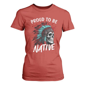 Proud To Be Native T Shirt For Women Native American Skull Headdress Graphic