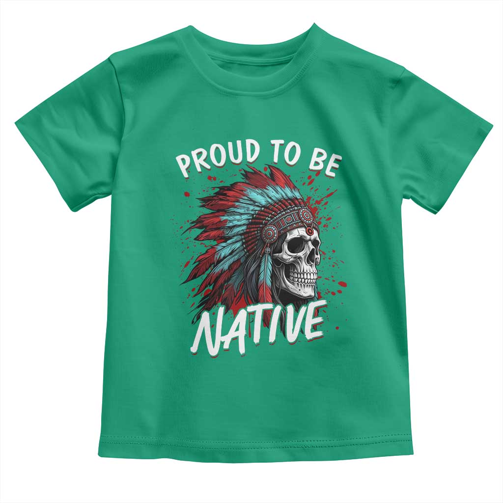 Proud To Be Native Toddler T Shirt Native American Skull Headdress Graphic