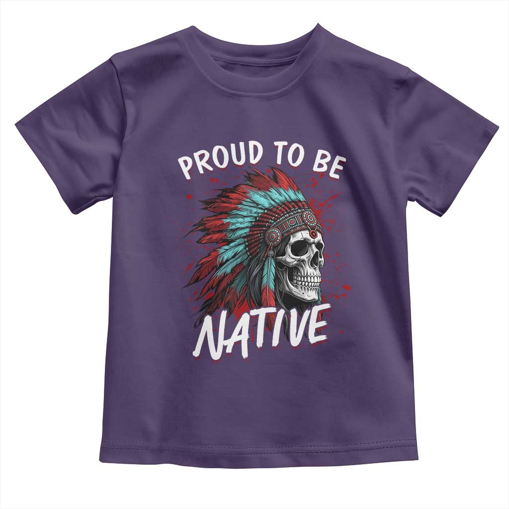 Proud To Be Native Toddler T Shirt Native American Skull Headdress Graphic