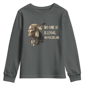 Indigenous Peoples Day Gift Youth Sweatshirt No One Is Illegal On Stolen Land