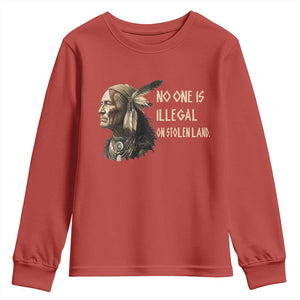 Indigenous Peoples Day Gift Youth Sweatshirt No One Is Illegal On Stolen Land