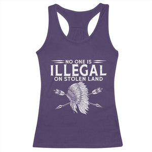 Honor Indigenous Peoples Racerback Tank Top No One Is Illegal On Stolen Land