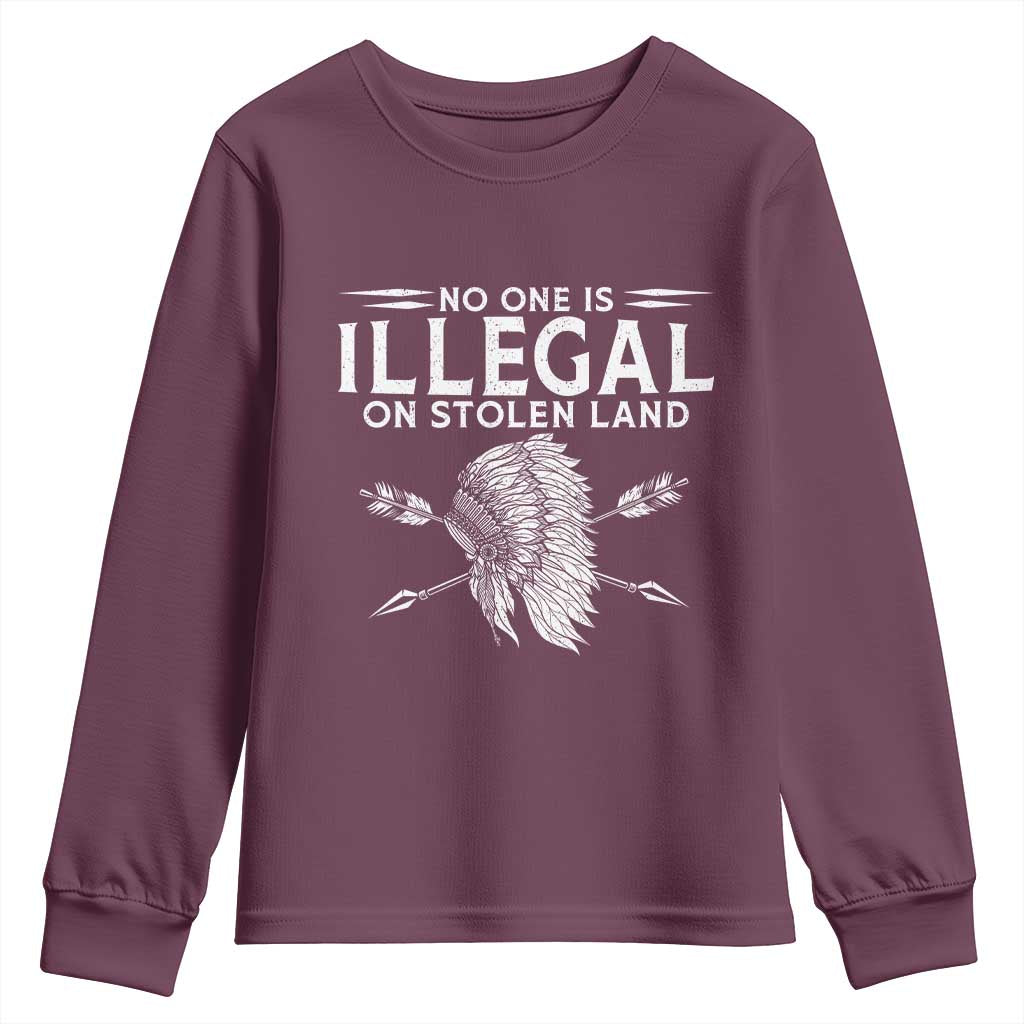 Honor Indigenous Peoples Youth Sweatshirt No One Is Illegal On Stolen Land