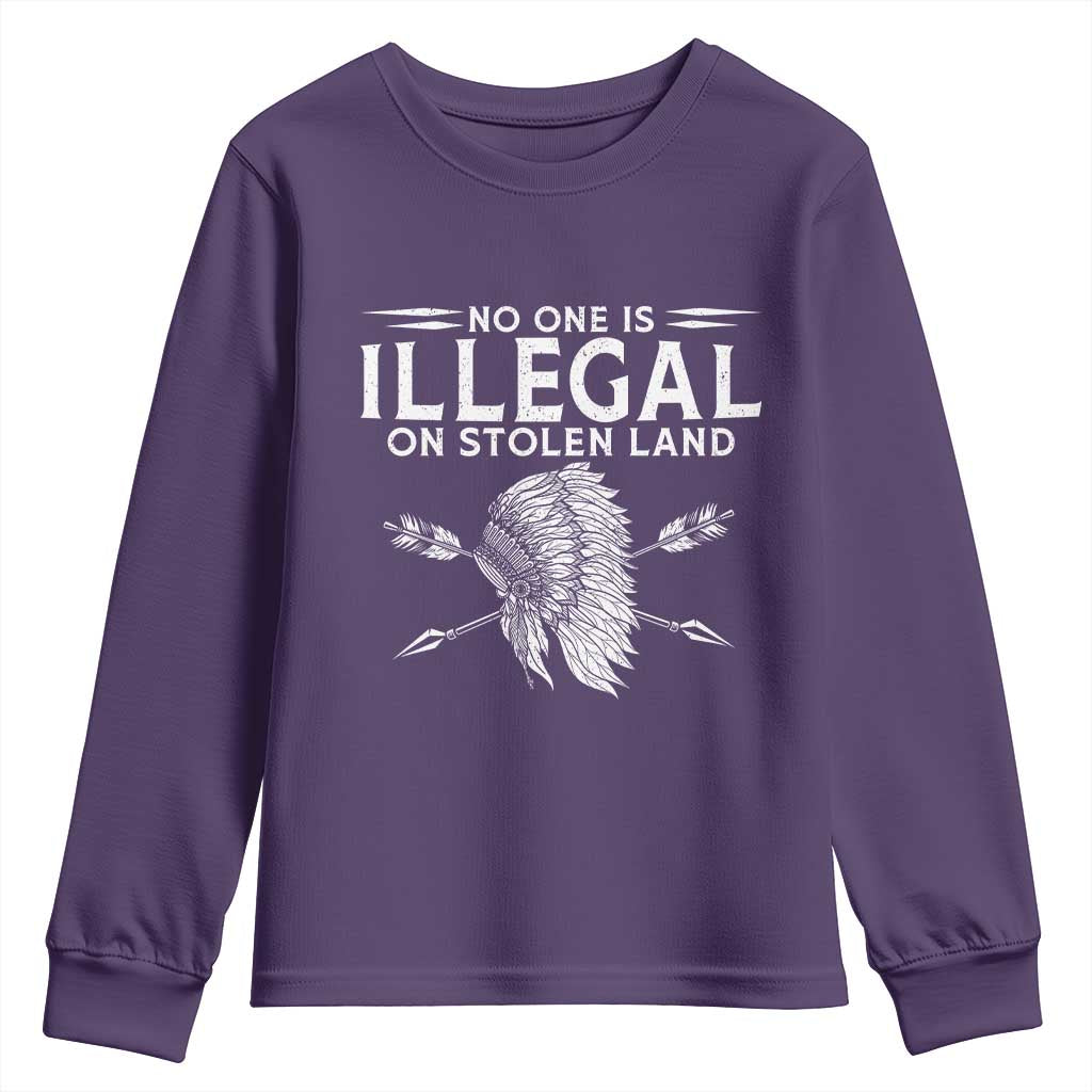 Honor Indigenous Peoples Youth Sweatshirt No One Is Illegal On Stolen Land