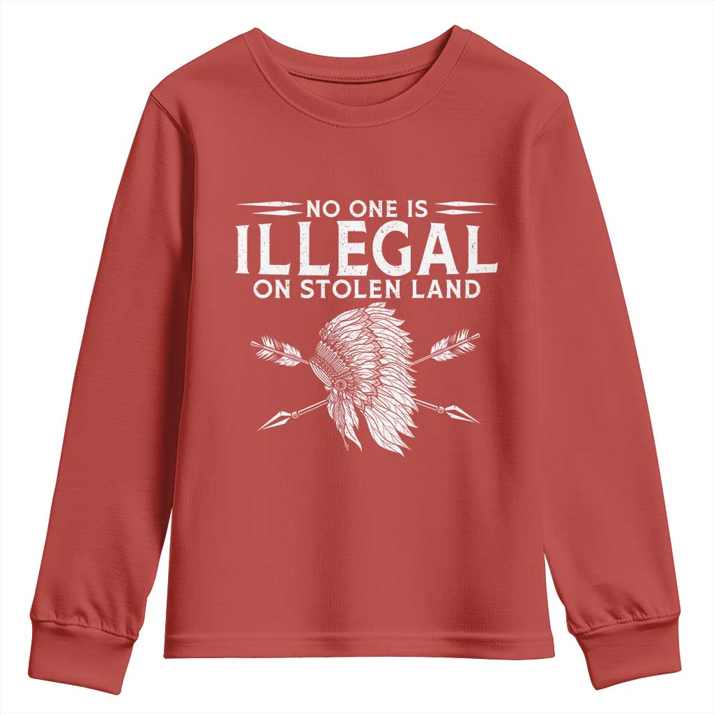 Honor Indigenous Peoples Youth Sweatshirt No One Is Illegal On Stolen Land