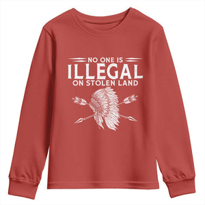 Honor Indigenous Peoples Youth Sweatshirt No One Is Illegal On Stolen Land
