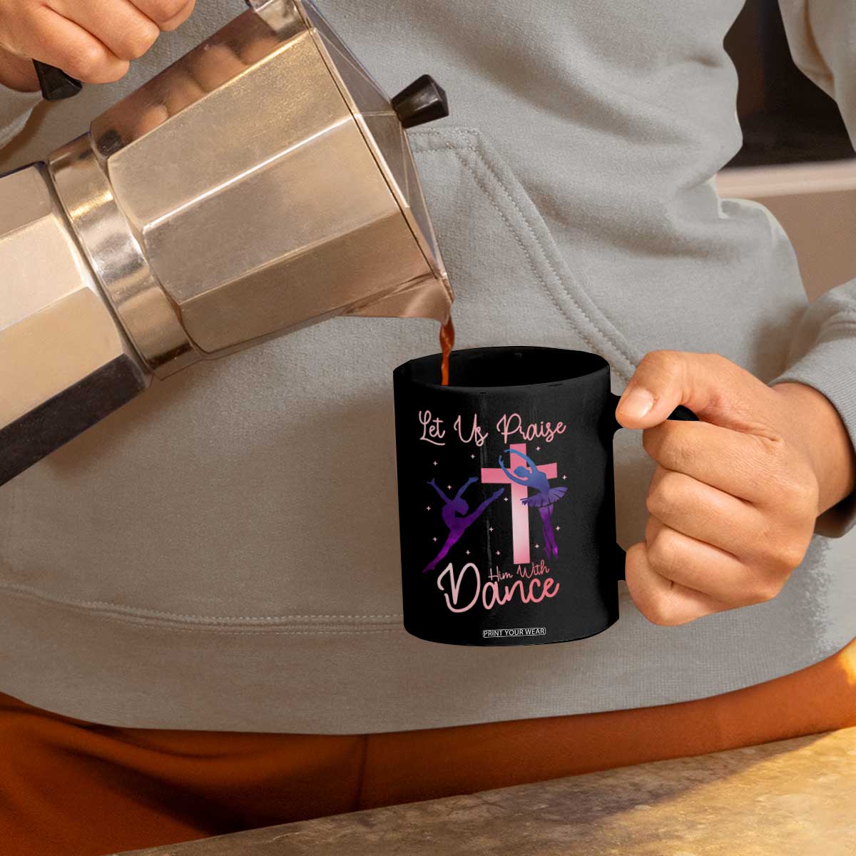 Christian Ballet Coffee Mug Let Us Praise Him With Dance Faith Inspired Art TS12 Print Your Wear