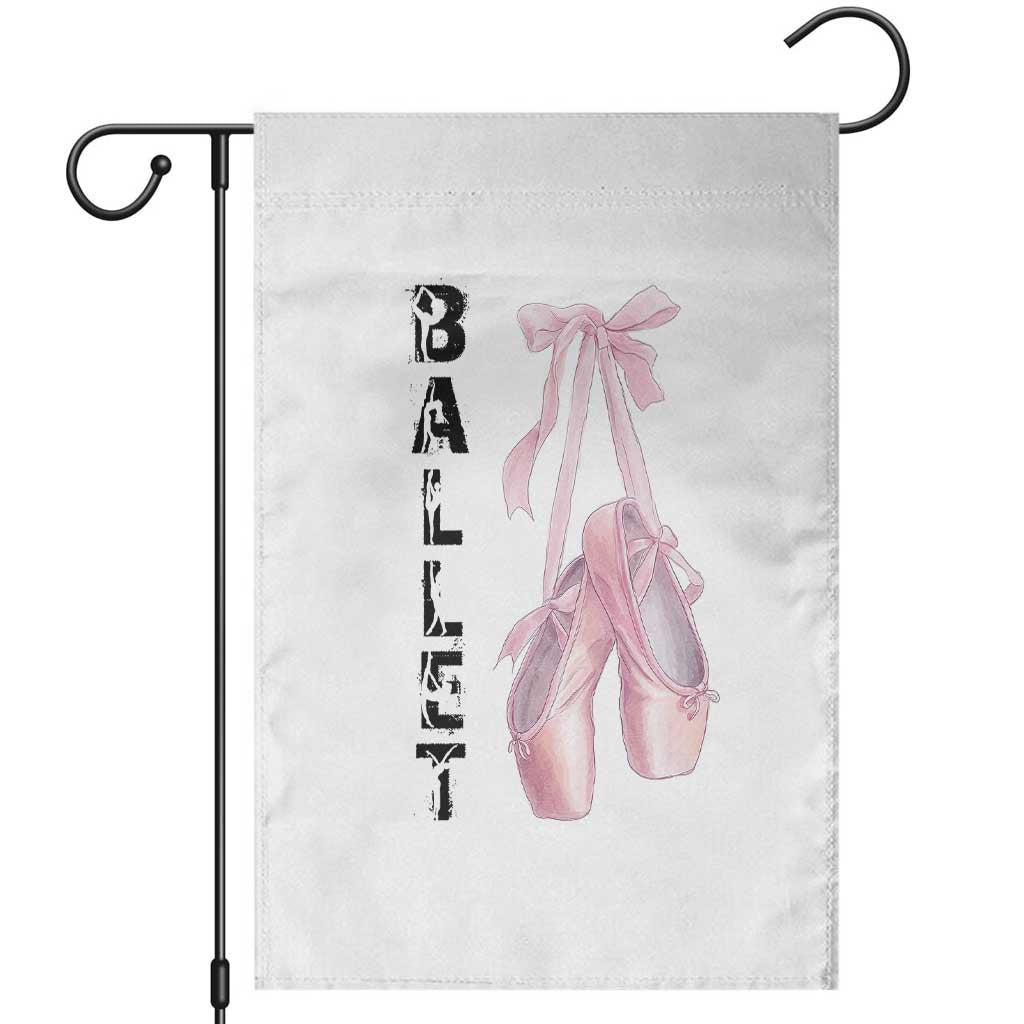 Ballerina Pointe Shoes Garden Flag Gift For Cute Ballet Girl TS12 White Print Your Wear