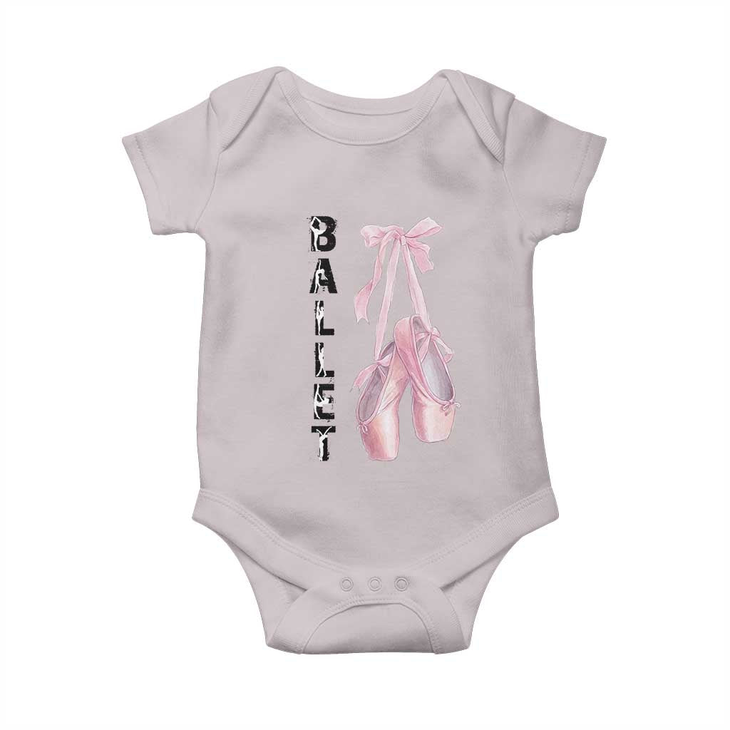 Ballerina Pointe Shoes Baby Onesie Gift For Cute Ballet Girl TS12 Ice Gray Print Your Wear