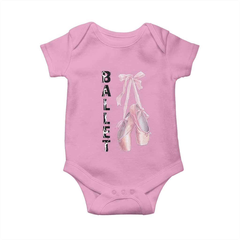 Ballerina Pointe Shoes Baby Onesie Gift For Cute Ballet Girl TS12 Light Pink Print Your Wear