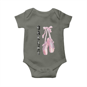 Ballerina Pointe Shoes Baby Onesie Gift For Cute Ballet Girl TS12 Military Green Print Your Wear