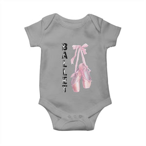 Ballerina Pointe Shoes Baby Onesie Gift For Cute Ballet Girl TS12 Sport Gray Print Your Wear