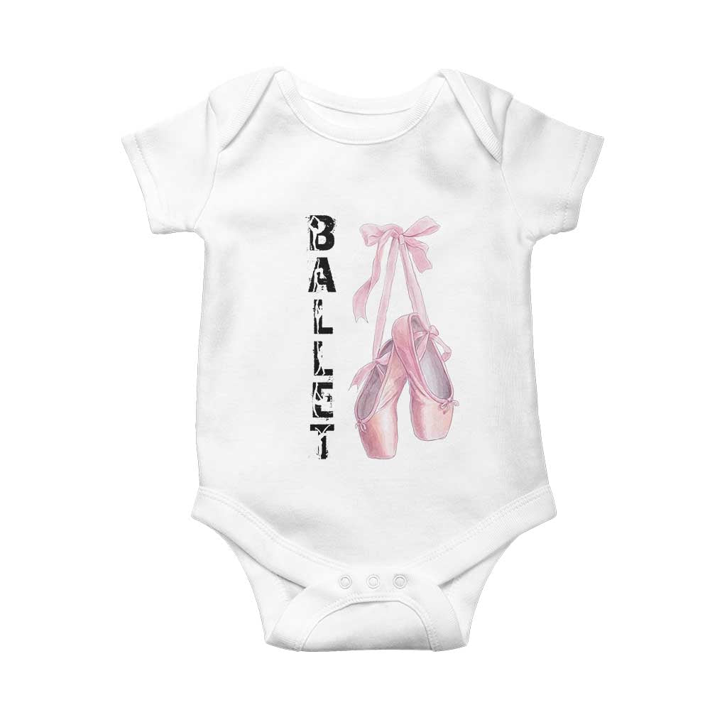 Ballerina Pointe Shoes Baby Onesie Gift For Cute Ballet Girl TS12 White Print Your Wear