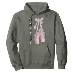 Ballerina Pointe Shoes Hoodie Gift For Cute Ballet Girl TS12 Military Green Print Your Wear