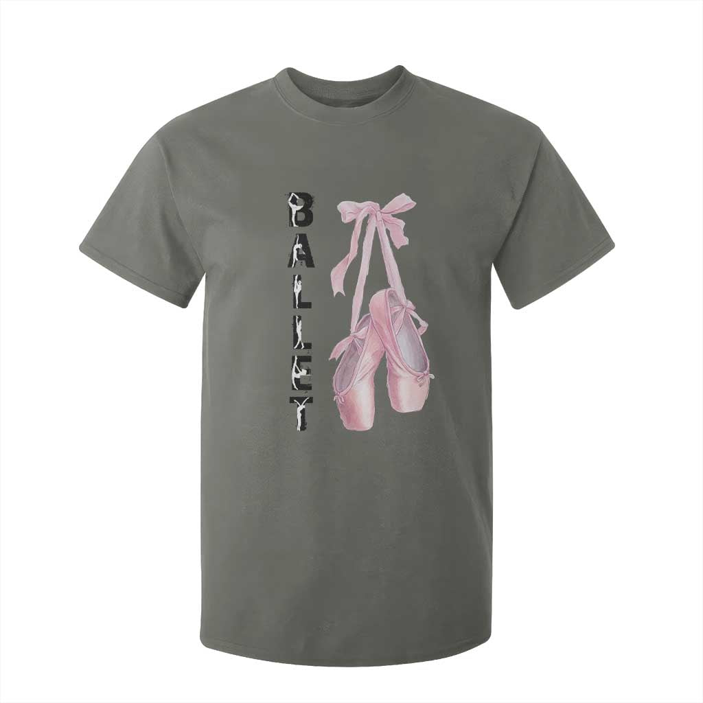 Ballerina Pointe Shoes T Shirt For Kid Gift For Cute Ballet Girl TS12 Military Green Print Your Wear
