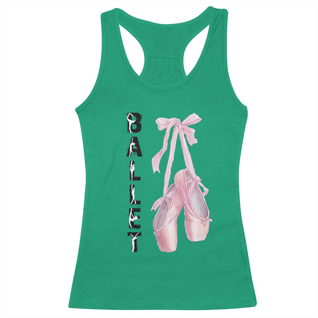 Ballerina Pointe Shoes Racerback Tank Top Gift For Cute Ballet Girl TS12 Irish Green Print Your Wear