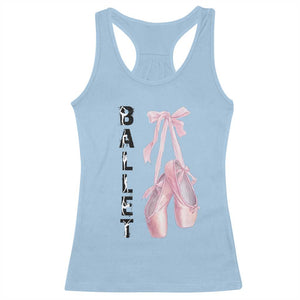Ballerina Pointe Shoes Racerback Tank Top Gift For Cute Ballet Girl TS12 Light Blue Print Your Wear