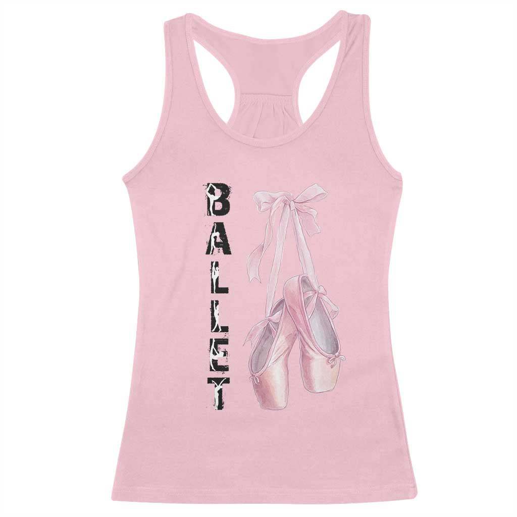 Ballerina Pointe Shoes Racerback Tank Top Gift For Cute Ballet Girl TS12 Light Pink Print Your Wear