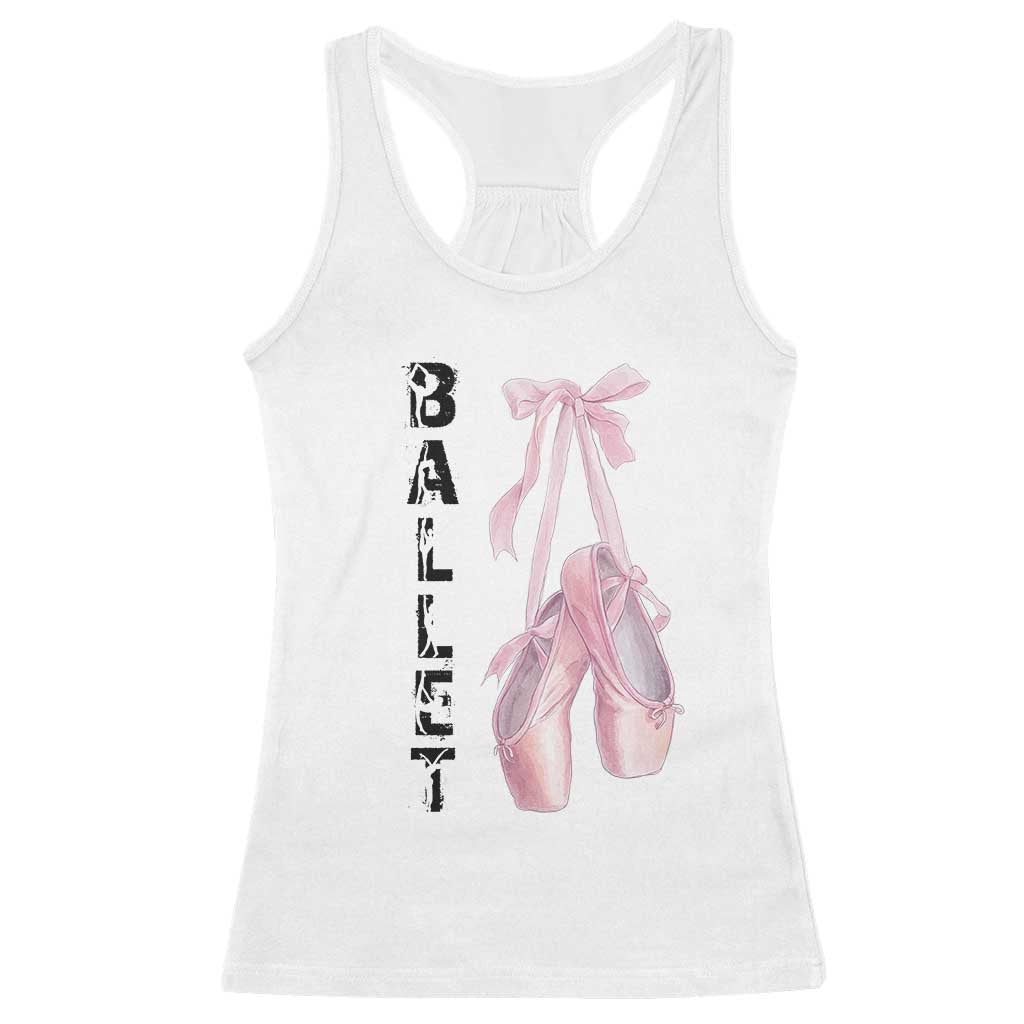 Ballerina Pointe Shoes Racerback Tank Top Gift For Cute Ballet Girl TS12 White Print Your Wear