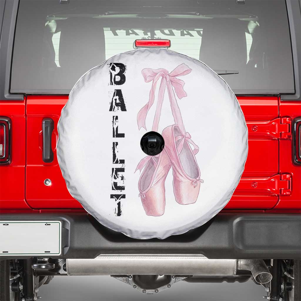 Ballerina Pointe Shoes Spare Tire Cover Gift For Cute Ballet Girl TS12 White Print Your Wear