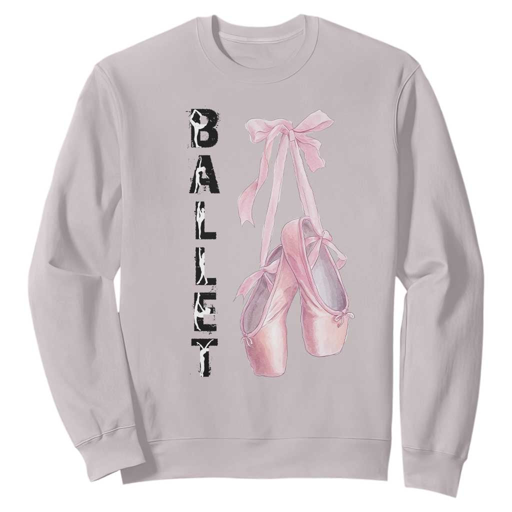 Ballerina Pointe Shoes Sweatshirt Gift For Cute Ballet Girl TS12 Ice Gray Print Your Wear